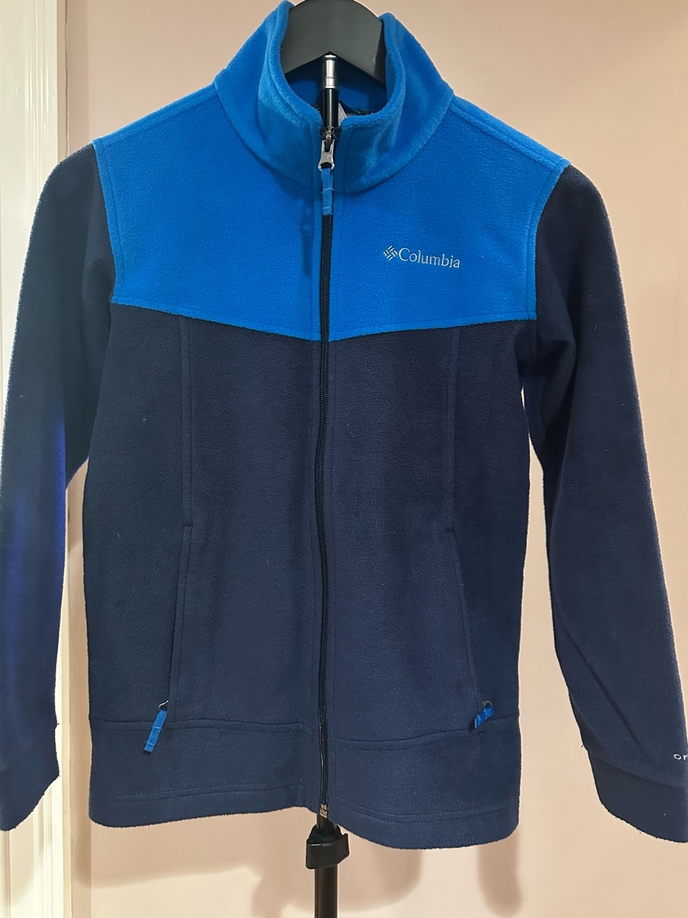 Columbia Blue and Navy Full-Zip youth Fleece Jacket - Youth